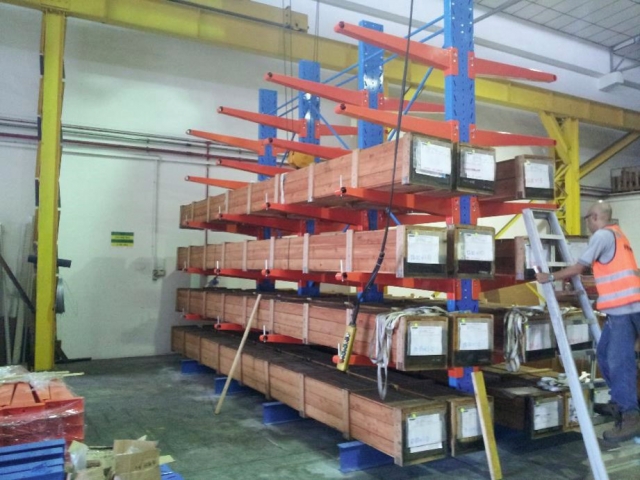 Cantilever rack configuration for specialised goods