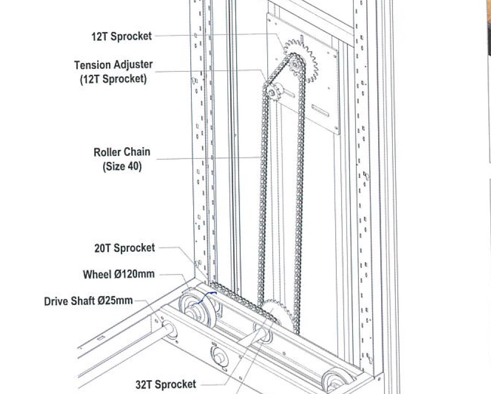 Mobile Compactor mechanical cabinet storage arrangement, project view 3