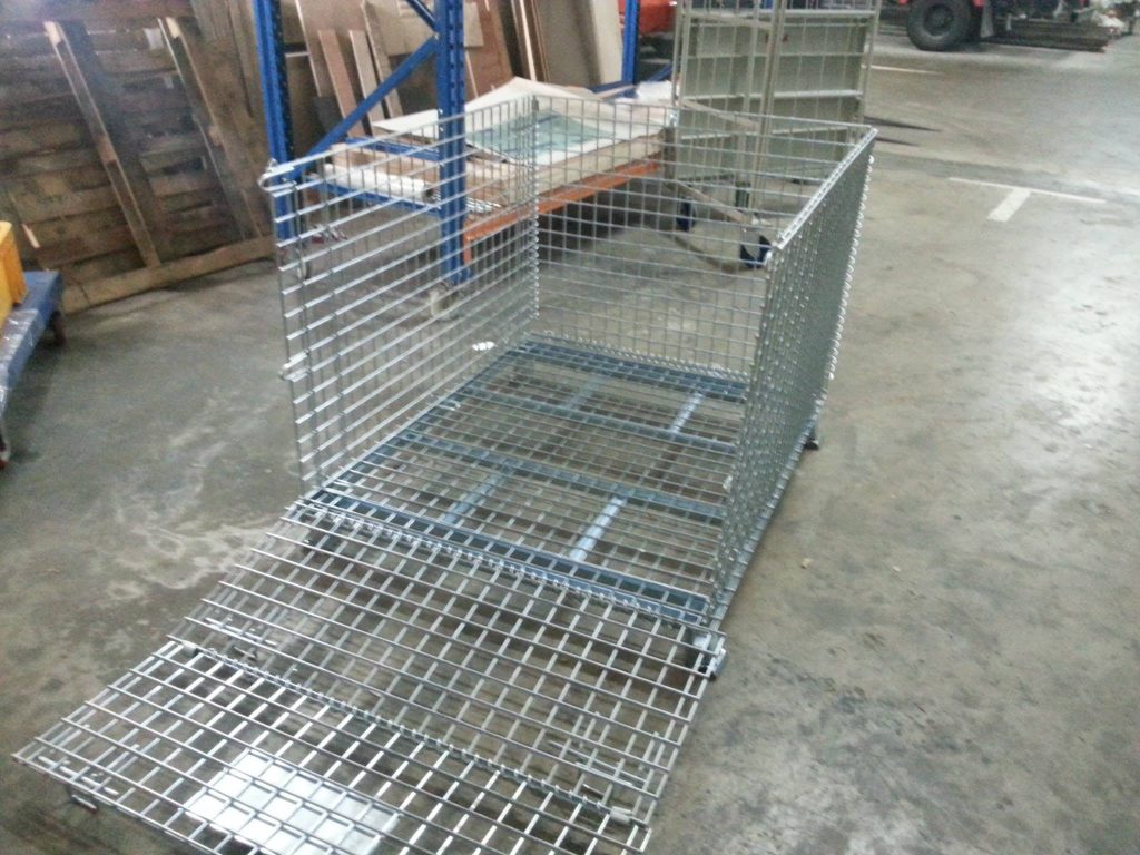 Foldable Wire Mesh Cage storage container detail