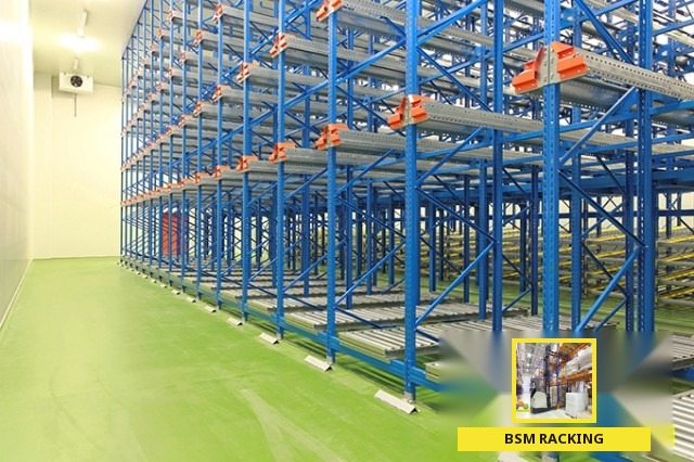 Pallet Flow Racking live pallet storage arrangement, project view 17