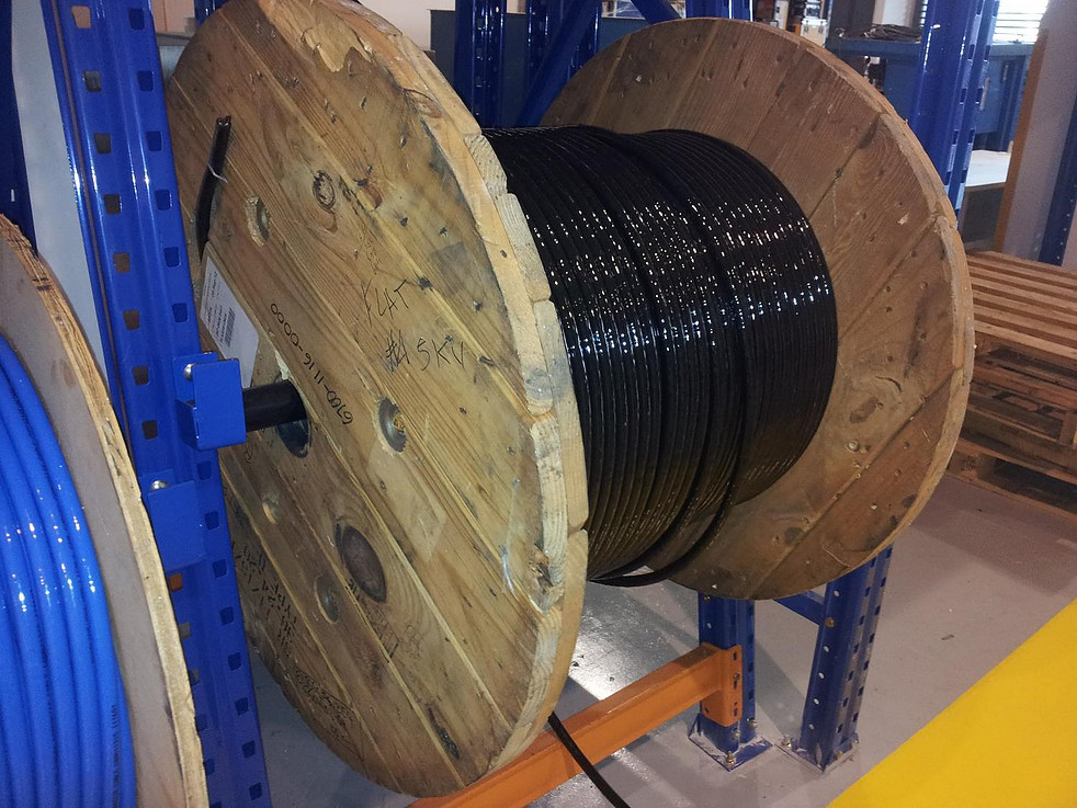 Cable Racking installation for reel storage