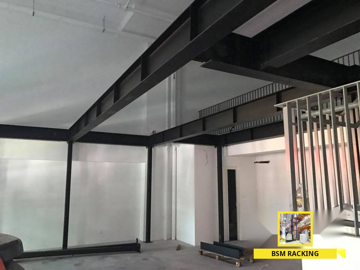 Structural Steel Platform freestanding mezzanine installation, project view 5