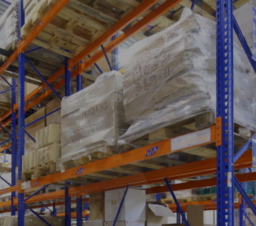 Pallet racking systems alongside standard size information