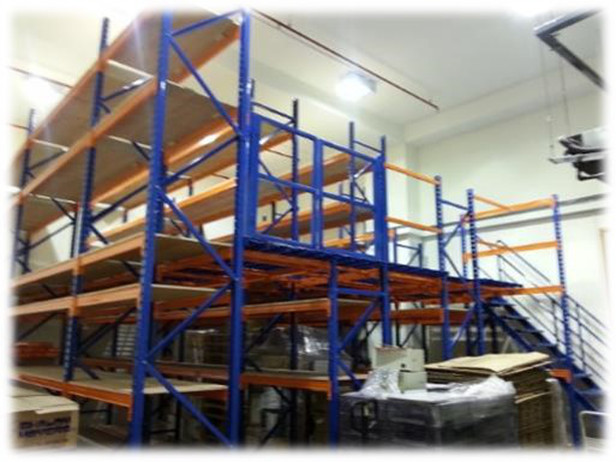 2-Tier Racking installation for multi-level warehouse storage