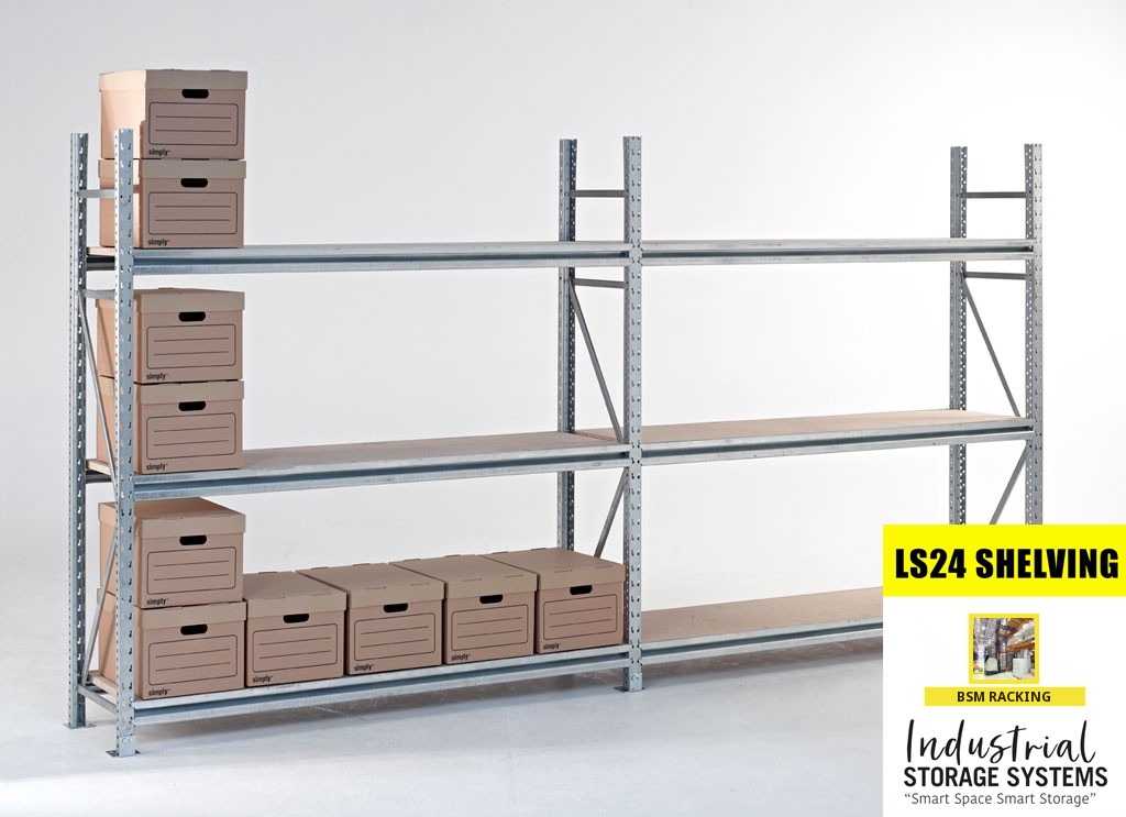 LS-24 Longspan Racking hand-loaded shelving layout, project view 6
