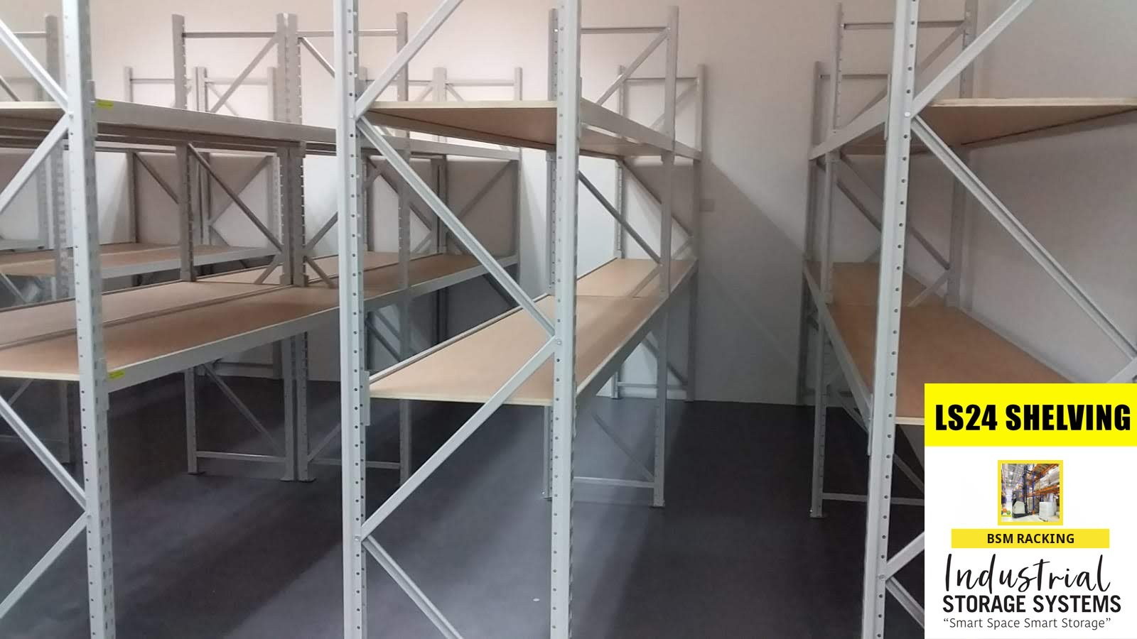 LS-24 Longspan Racking hand-loaded shelving layout, project view 15