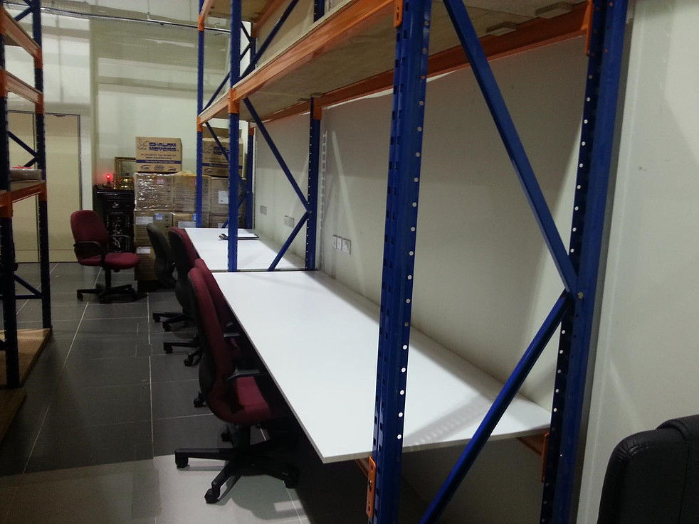 Multi-level racking for warehouse space utilisation