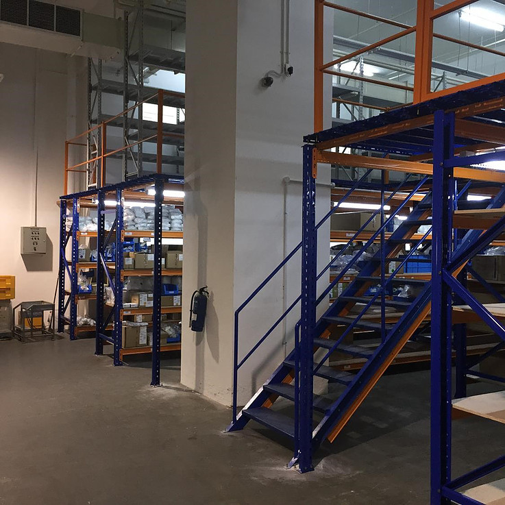 Rack Support Mezzanine Superblock intermediate storage floor, project view 12