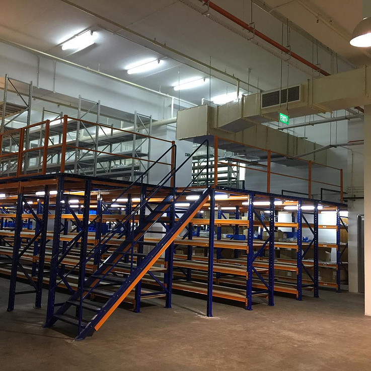 Rack Support Mezzanine Superblock intermediate storage floor, project view 9