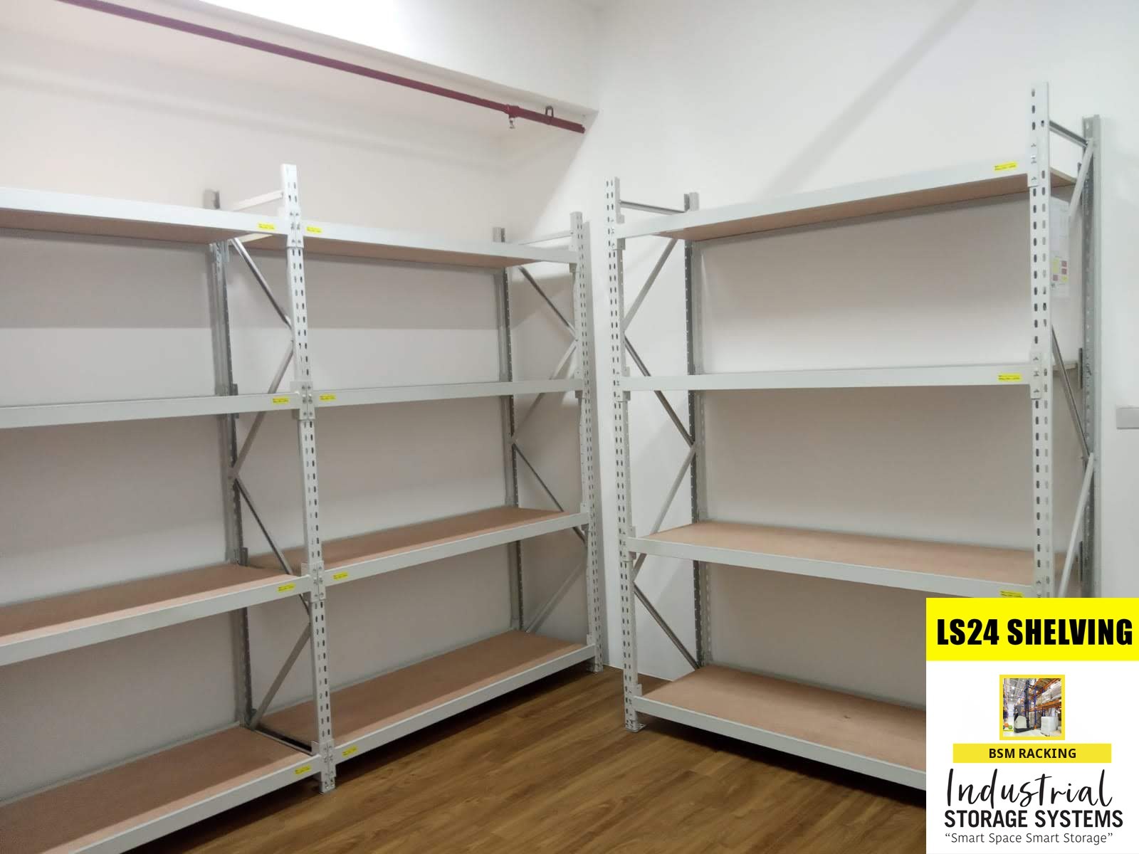 LS-24 Longspan Racking hand-loaded shelving layout, project view 13