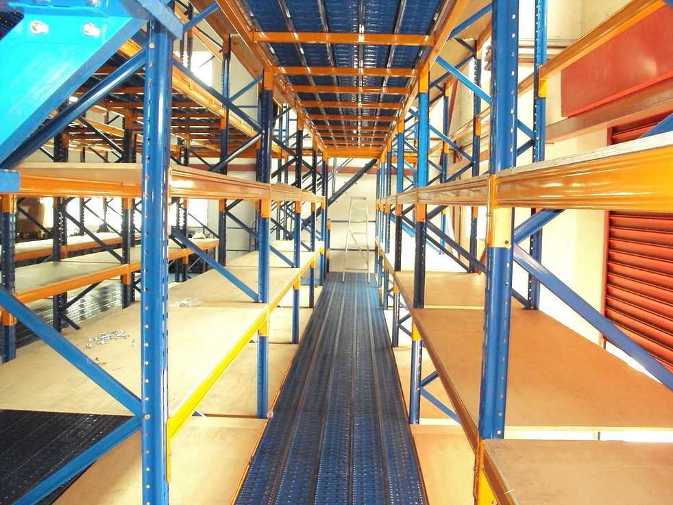 2-Tier Racking example for packaged goods storage