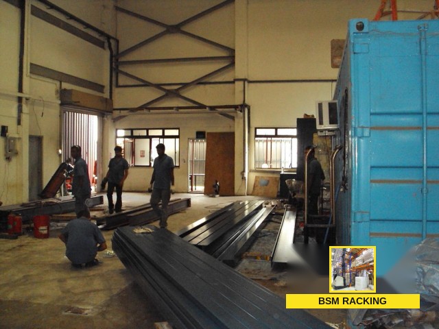 Structural Steel Platform freestanding mezzanine installation, project view 29