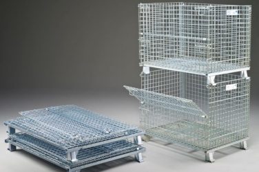 Foldable Wire Mesh Cage for bulk material storage