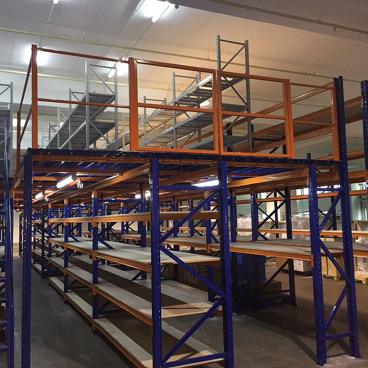 Rack Support Mezzanine Superblock intermediate storage floor, project view 8