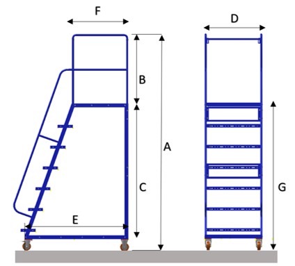 Mobile Ladder Trolley (MLT) — 6-step configuration