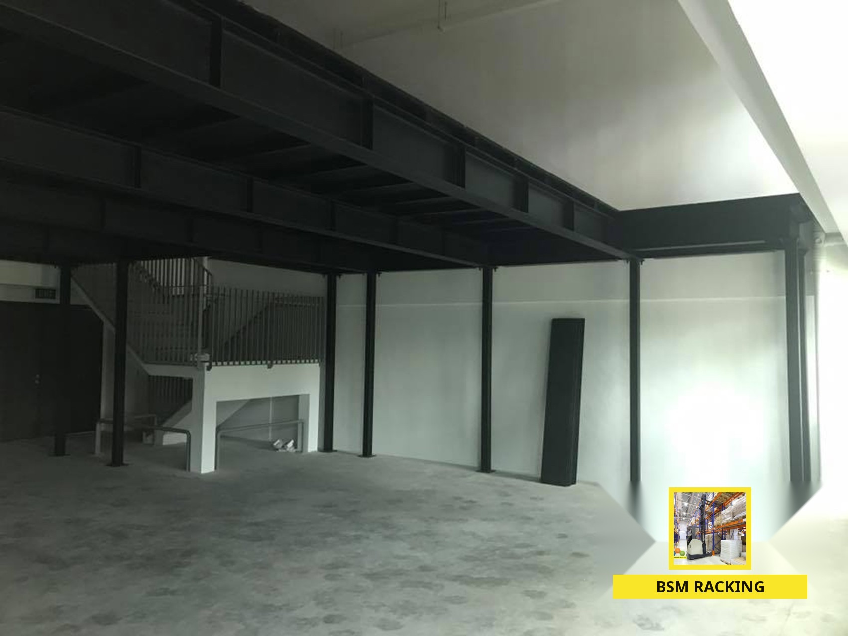 Structural Steel Platform freestanding mezzanine installation, project view 15