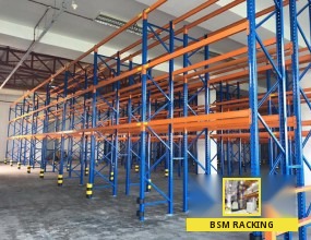 Pallet racking systems showing warehouse storage bays