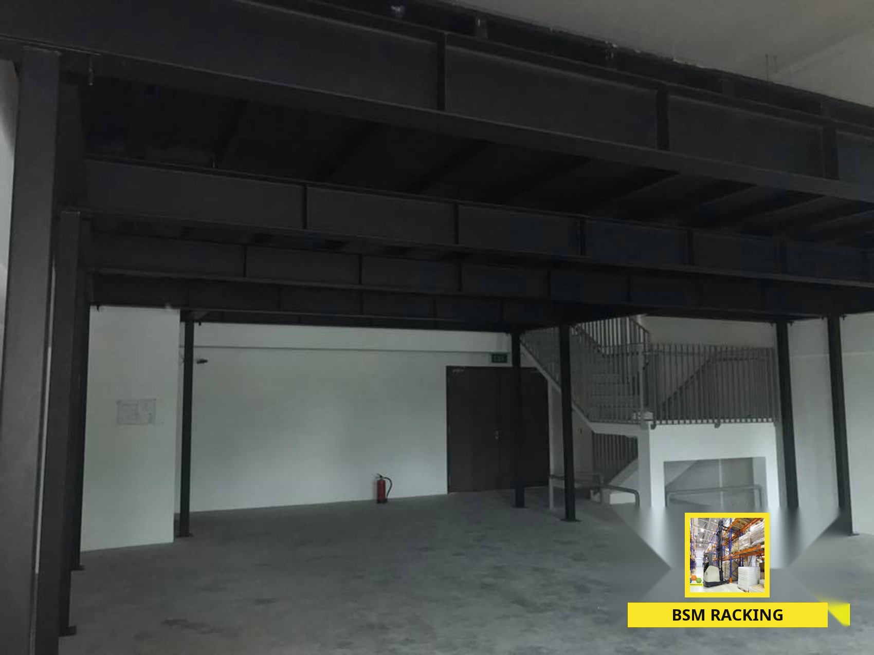 Structural Steel Platform freestanding mezzanine installation, project view 18