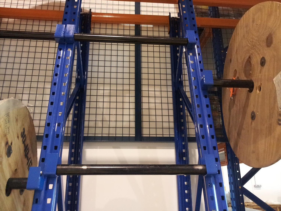 Reel racking system for cable storage
