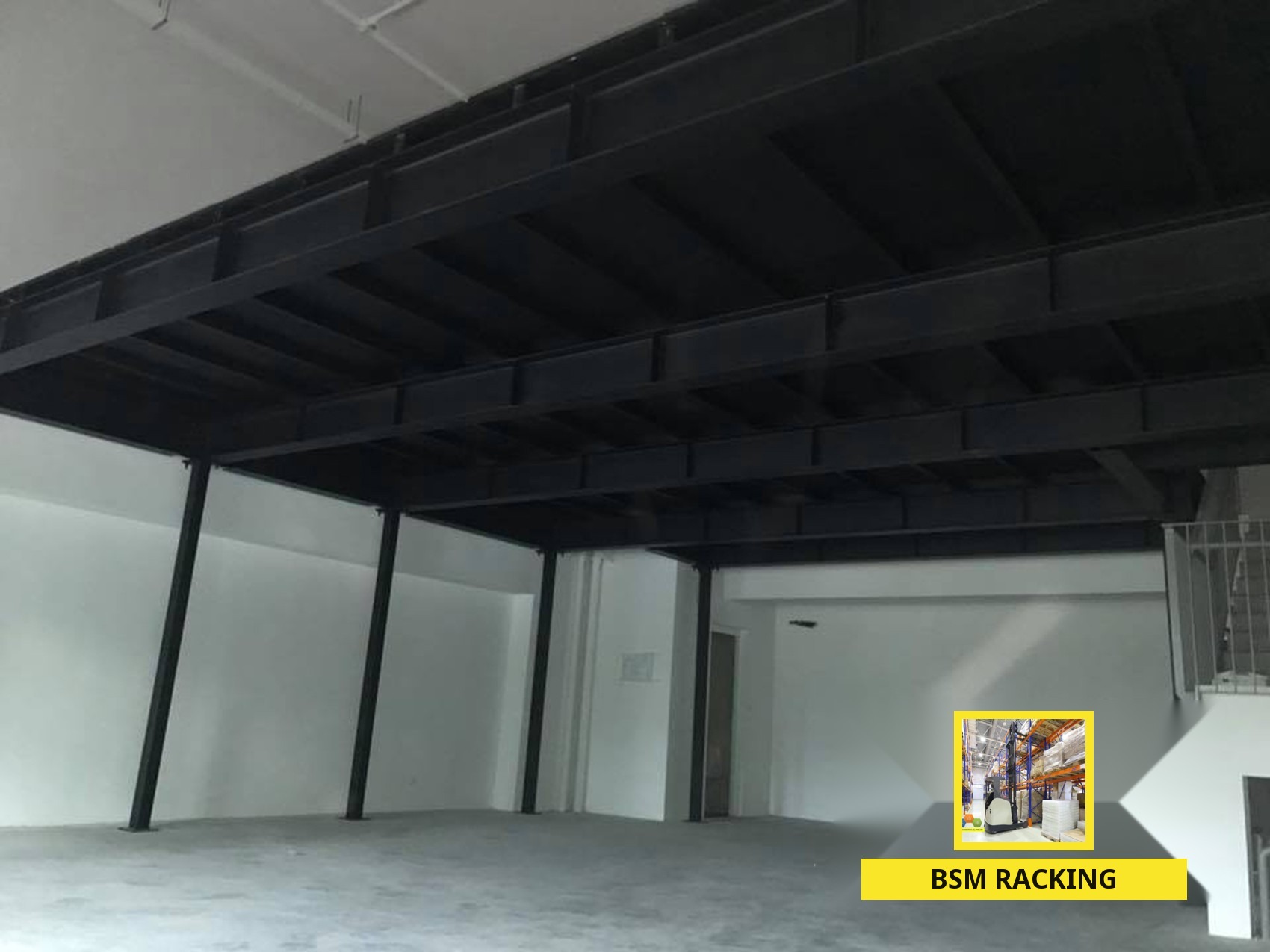 Structural Steel Platform freestanding mezzanine installation, project view 20