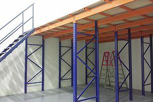 Rack Support Mezzanine Superblock intermediate storage floor, project view 3